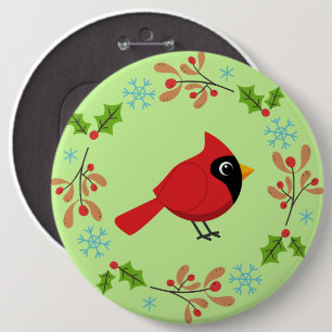 Bóton Redondo 15.24cm Cartoon Vermelho Bonito com Flores