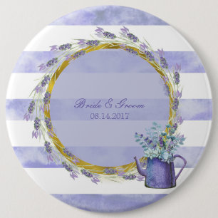 Bóton Redondo 15.24cm Casamento Floral de Flor Roxo-Lavanda