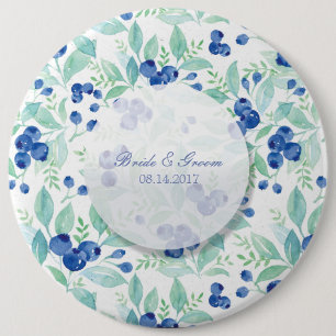 Bóton Redondo 15.24cm Casamento Russo de Verão de Blueberry