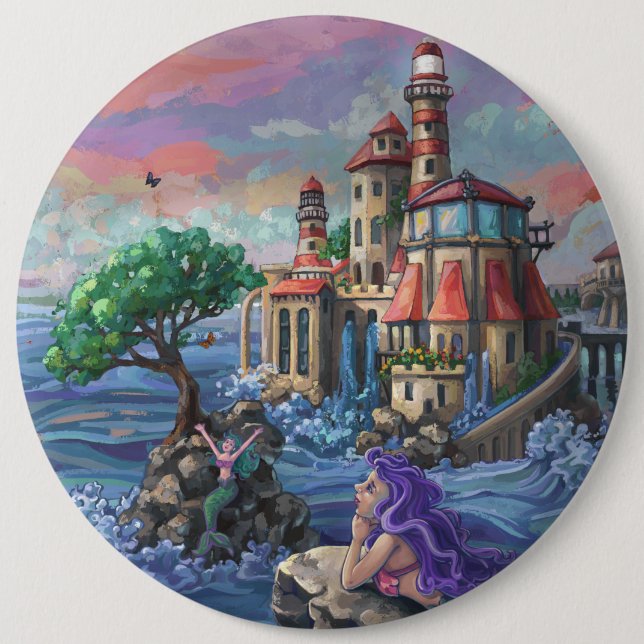 Bóton Redondo 15.24cm Castelo de Sereia (Frente)