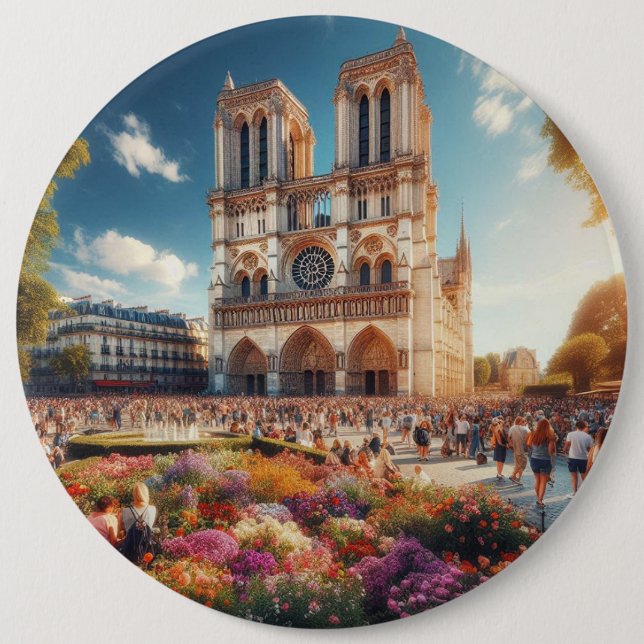 Bóton Redondo 15.24cm Cathédrale Notre-Dame de Paris (Frente)