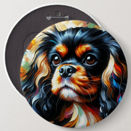 Bóton Redondo 15.24cm Cavalier King Charles Spaniel Dog Acrylic Print