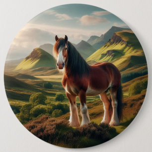 Bóton Redondo 15.24cm cavalo Clydesdale Terras Altas da Escócia