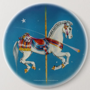 Bóton Redondo 15.24cm Cavalo dos botões - vermelhos, o branco & o azul