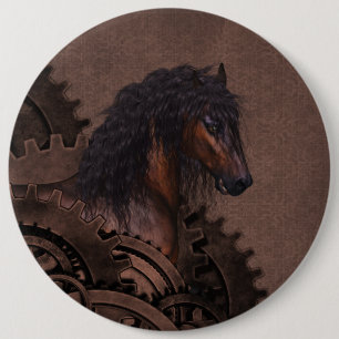 Bóton Redondo 15.24cm Cavalo Steampunk