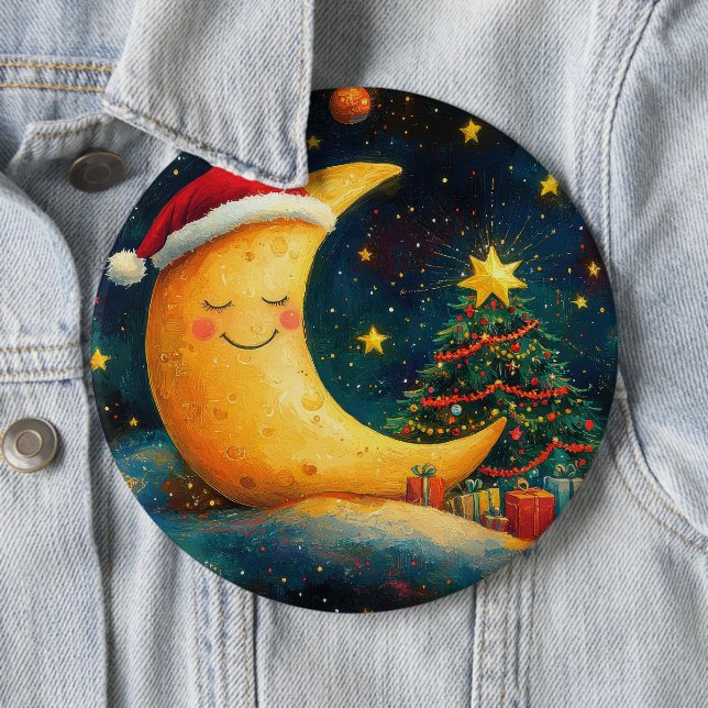 Bóton Redondo 15.24cm Celebração Divertida da Lua Galáctica no Natal (In Situ)