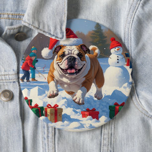Bóton Redondo 15.24cm Cena de Natal com Neve do Bulldog