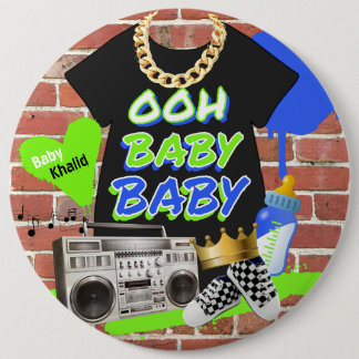 Bóton Redondo 15.24cm Chá de fraldas Hip Hop do anos 80 Retroativo/90