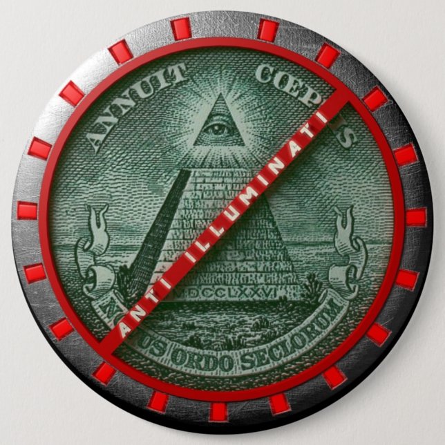 Bóton Redondo 15.24cm Chapa Anti Illuminati (Frente)