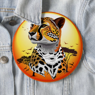 Bóton Redondo 15.24cm Cheetah African Feline Wild Animal
