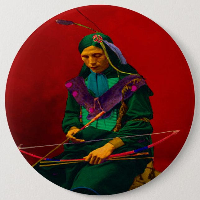 Bóton Redondo 15.24cm Cherokee Indian Pop Art (Frente)