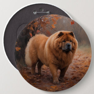 Bóton Redondo 15.24cm Chow Chow em Autumn Leaves Cai Inspire