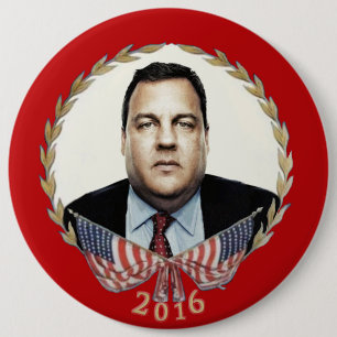 Bóton Redondo 15.24cm Chris Christie para o presidente 2016