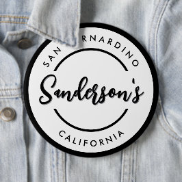 Bóton Redondo 15.24cm Cidade Branca Preta Local Local Local Nome Circula