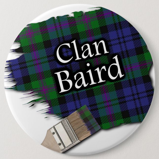Bóton Redondo 15.24cm Clan Baird Tartan Paint Brush (Frente)