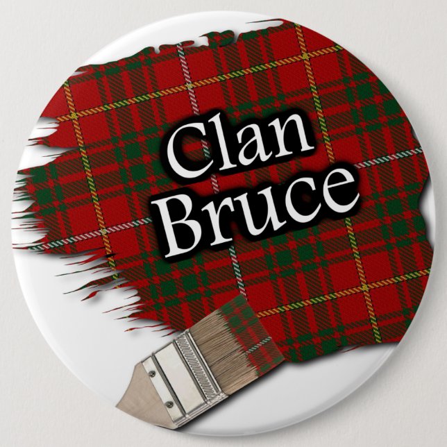 Bóton Redondo 15.24cm Clan Bruce Tartan Paint Brush (Frente)