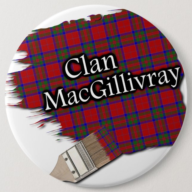 Bóton Redondo 15.24cm Clan MacGillivray Tartan Paint Brush (Frente)