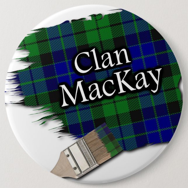 Bóton Redondo 15.24cm Clan MacKay Tartan Paint Brush (Frente)