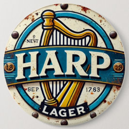 Bóton Redondo 15.24cm Classic Harp Lager Beer Logo Round