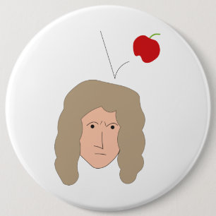 Bóton Redondo 15.24cm Clube de Ciência Humor de Física Isaac Newton Maçã