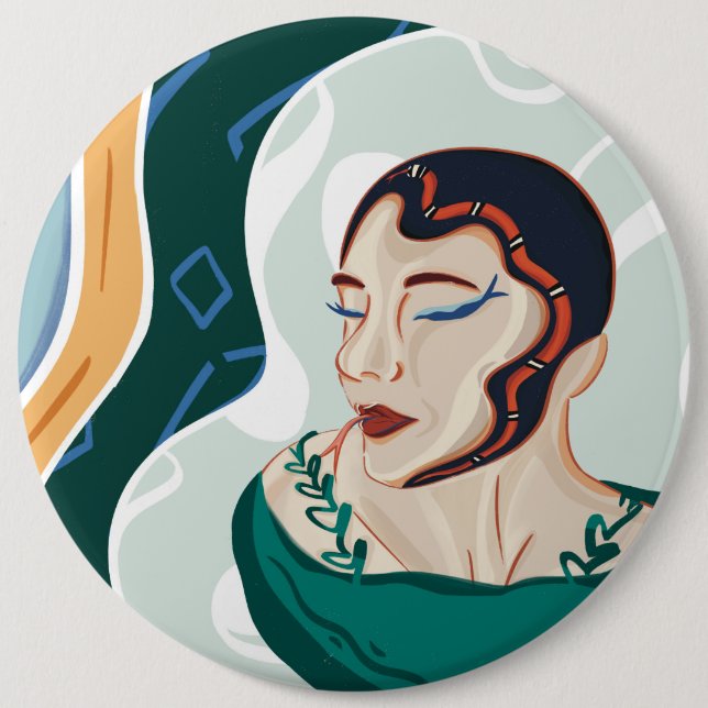 Bóton Redondo 15.24cm Cobra de mulher - Lady Cobra (Frente)