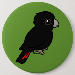 Bóton Redondo 15.24cm Cockatoo preto Vermelho-atado