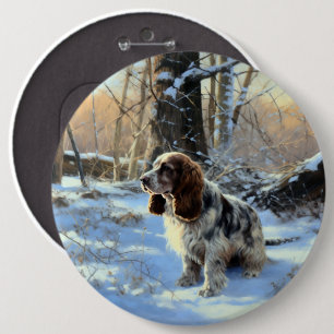 Bóton Redondo 15.24cm Cocker Spaniel Deixe Nevar Natal
