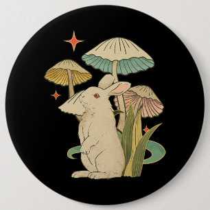 Bóton Redondo 15.24cm Coelho Vintage Cottagecore Coelho estético em Mus