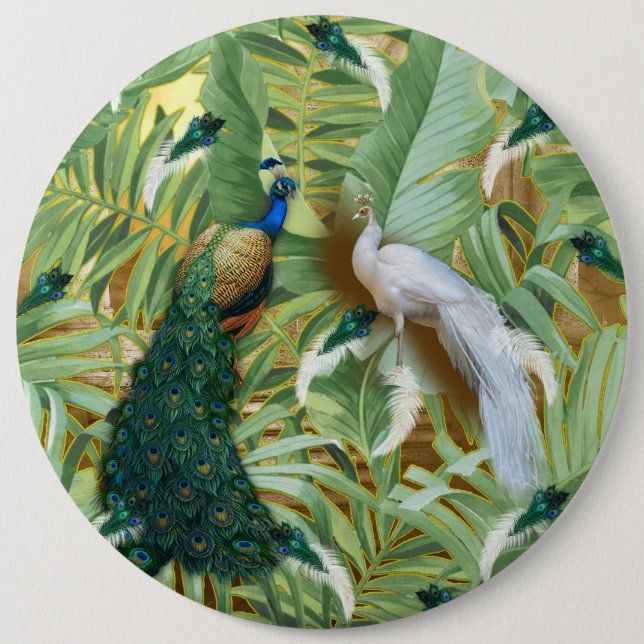 Bóton Redondo 15.24cm Coleção de Sonhos do Templo de Peacock do ouro (Frente)