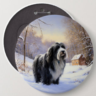 Bóton Redondo 15.24cm Collie, deixe nevar o Natal