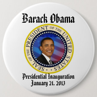 Bóton Redondo 15.24cm Comemorativa da Inauguração do Presidente Obama