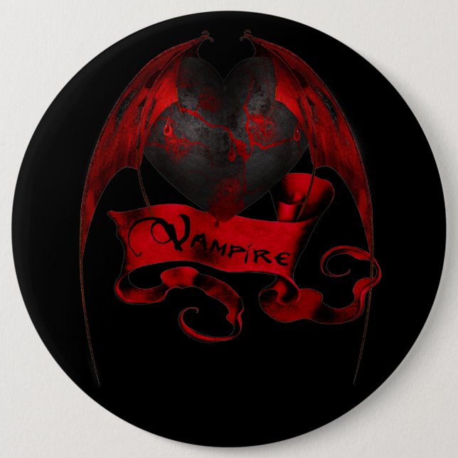 Bóton Redondo 15.24cm Coração do vampiro (Frente)