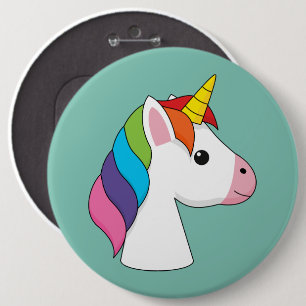 Bóton Redondo 15.24cm Corno Mágico Bonito com Cabelo Colorido