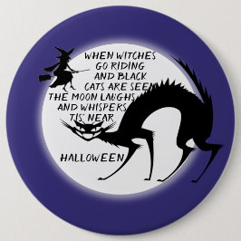 Bóton Redondo 15.24cm Cota das Bruxas e Gatos Negros