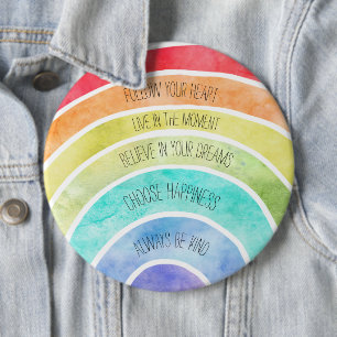 Bóton Redondo 15.24cm Cotações Inspirativas personalizadas do Arco-ír