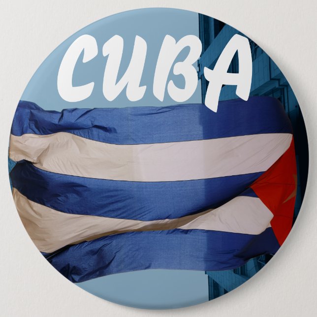 Bóton Redondo 15.24cm Crachá de bandeira de Cuba (Frente)