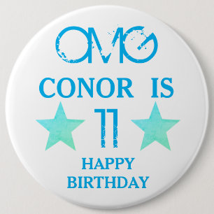 Bóton Redondo 15.24cm Crachá do aniversário de criança - Stars de Idade 