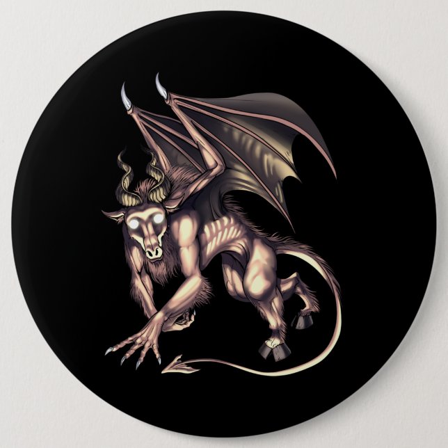Bóton Redondo 15.24cm Criatura Criptid do Diabo de Jersey (Frente)