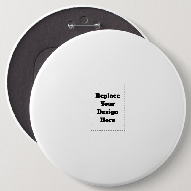 Bóton Redondo 15.24cm Crie seu próprio branco (Frente & Verso)
