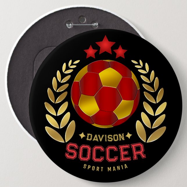 Bóton Redondo 15.24cm Custom Soccer Emblem Art (Frente & Verso)