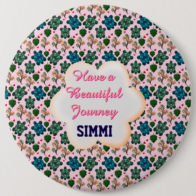 Bóton Redondo 15.24cm Custom turtle pattern  (Frente)