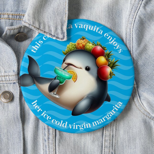 Bóton Redondo 15.24cm Cute Chiquita Vaquita Gozando de uma Virgem Margar (In Situ)