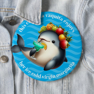 Bóton Redondo 15.24cm Cute Chiquita Vaquita Gozando de uma Virgem Margar