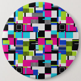 Bóton Redondo 15.24cm Cyberpunk Glitch Art Neon Enamel Pin