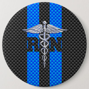 Bóton Redondo 15.24cm Decoração da fibra do carbono do Caduceus do RN