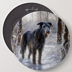 Bóton Redondo 15.24cm Deerhound Escocês Deixe-o nevar no Natal