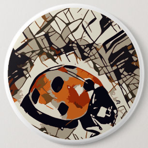 Bóton Redondo 15.24cm Desenho estilizado de um Red Ladybug