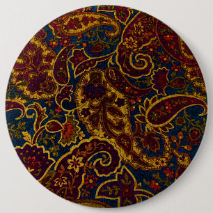 Bóton Redondo 15.24cm Design de paisley castanho-escuro da safena