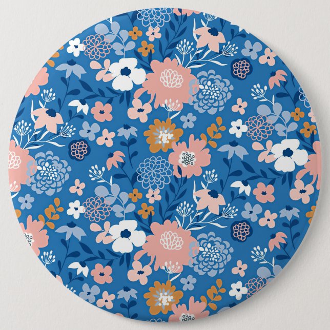 Bóton Redondo 15.24cm Design De Presente Xmas Com Flores Simples (Frente)