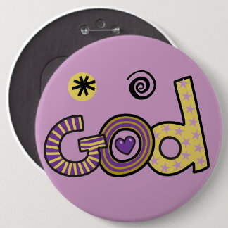 Bóton Redondo 15.24cm Deus I Doodles I Purple I 6x6 Button